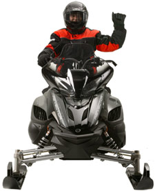 Snowmobiler hand signal for last sled in line