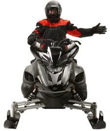 Snowmobiler hand signal for a left turn