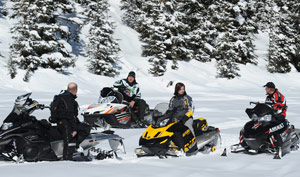 Snowmobilers talking